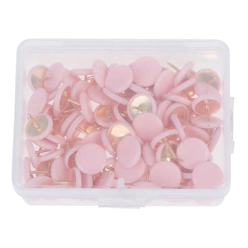 100pcs Round Shape Push Pins Thumb Tacks Notice Board Cork Paper Map Thumb Tacks Point Office binding supply: PK