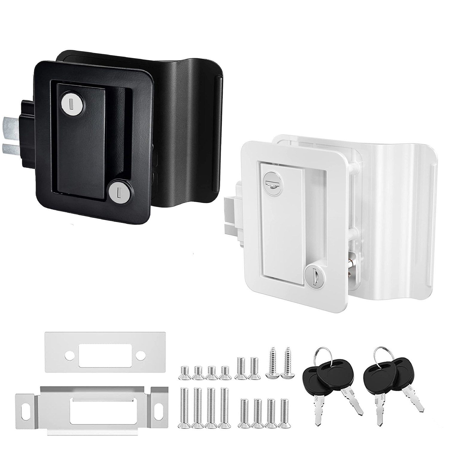 DaierTek-cerradura de puerta de entrada para caravana, reemplazo de cerradura de puerta doble abierta con cerrojo de seguridad, llave de ordenador
