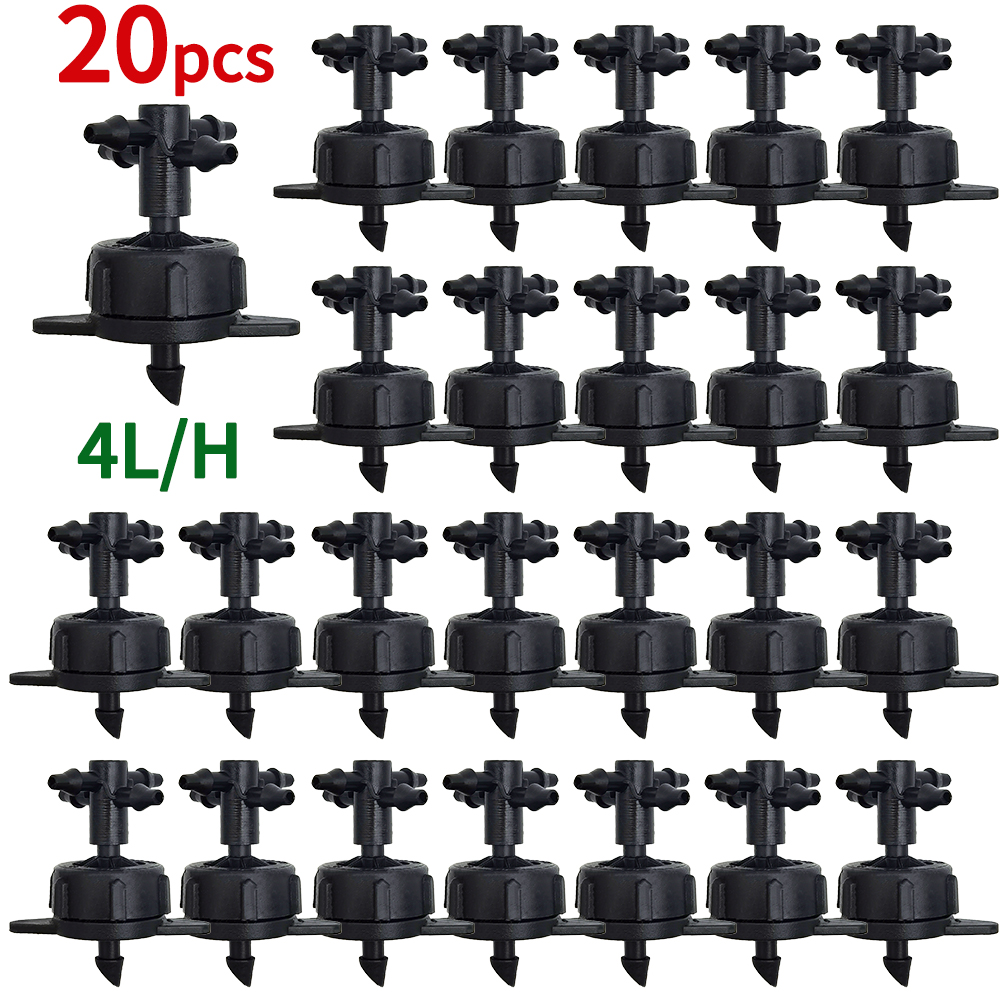 Irrigatie 2l/4l/8l Constante Druppelaar Met 4-Way Cross Connector Landbouw Druppelwater Irrigatie Druppelpijl Connector 20Sets: YELLOW