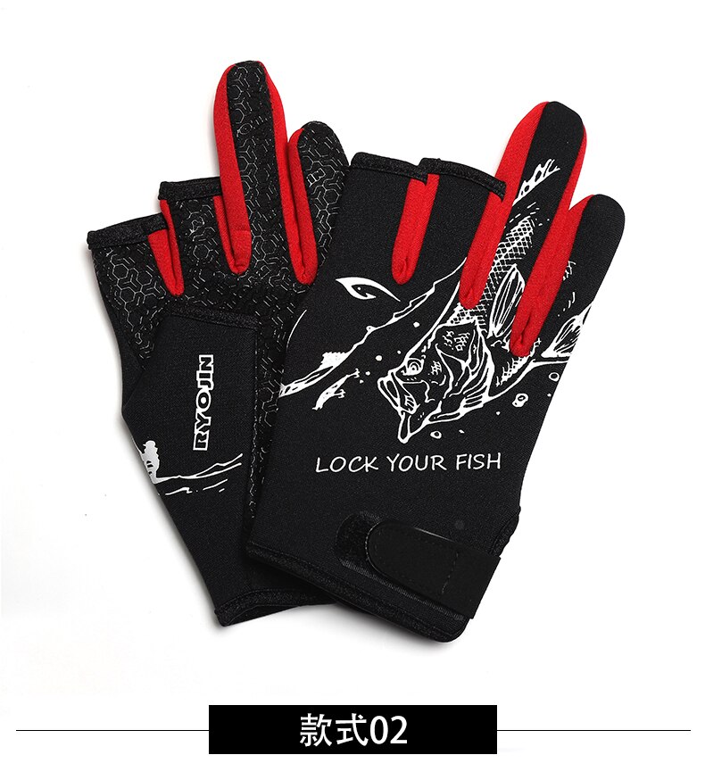 Hommes hiver trois doigt coupe gants de pêche épaississement imperméable garder au gant de pêche résistant au froid résistant à l'usure M-L-XL