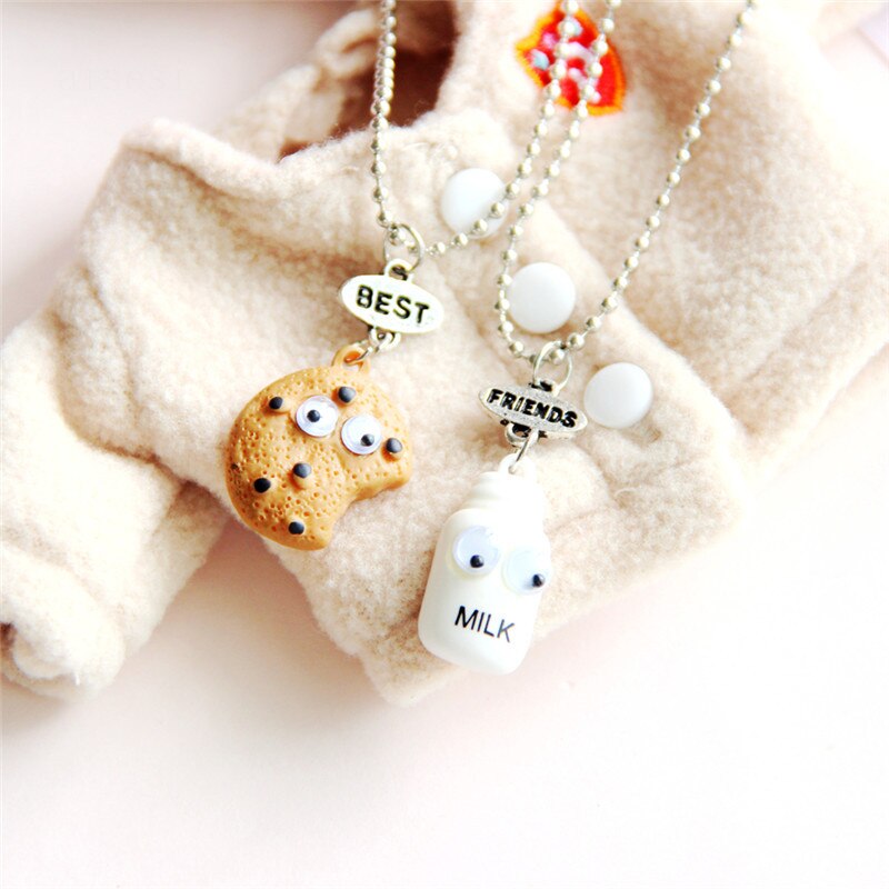 1 stuks mini Oreo koekjes en koffie hanger ketting Beste vriend Cookies melk BFF voedsel vriendschap sieraden