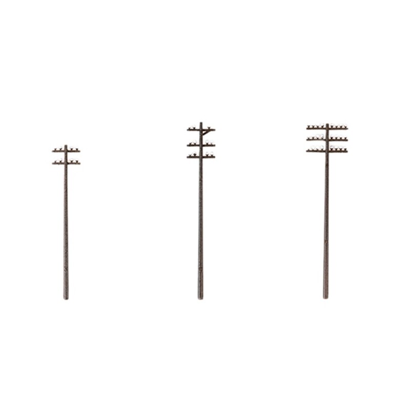 15 Pcs Model Train Ho Scale DIY Architectural Model Telegraph Poles Material Sand Table Model Materials: 9.1cm