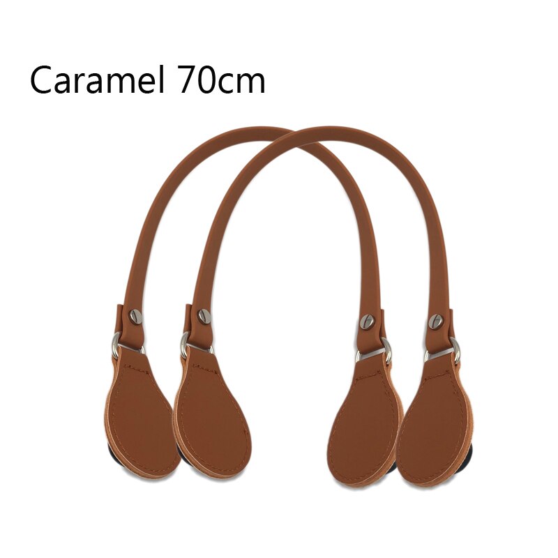 Flat Handles with End for Obag handbag Faux Leather Handle Removable End for O Bag OCHIC handbags: Caramel 70cm