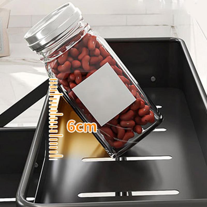 Organizador de condimentos para encimera, organizador de condimentos de tres capas, estante escalonado, organizadores de condimentos y gabinete ajustable de almacenamiento