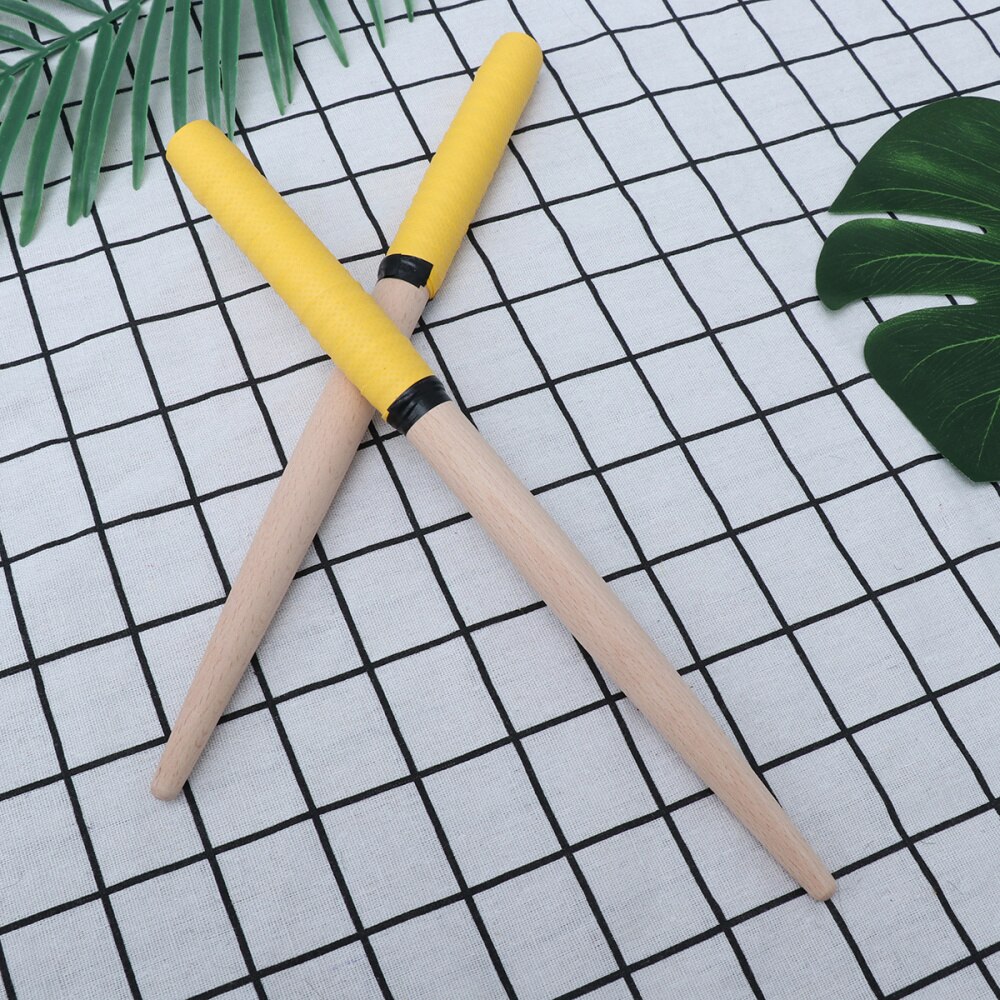 1 Pair 35x2cm Taiko Drum Drumsticks Portable Wooden Drum Sticks Lightweight Percussion Sticks for Drum (Yellow): Yellow