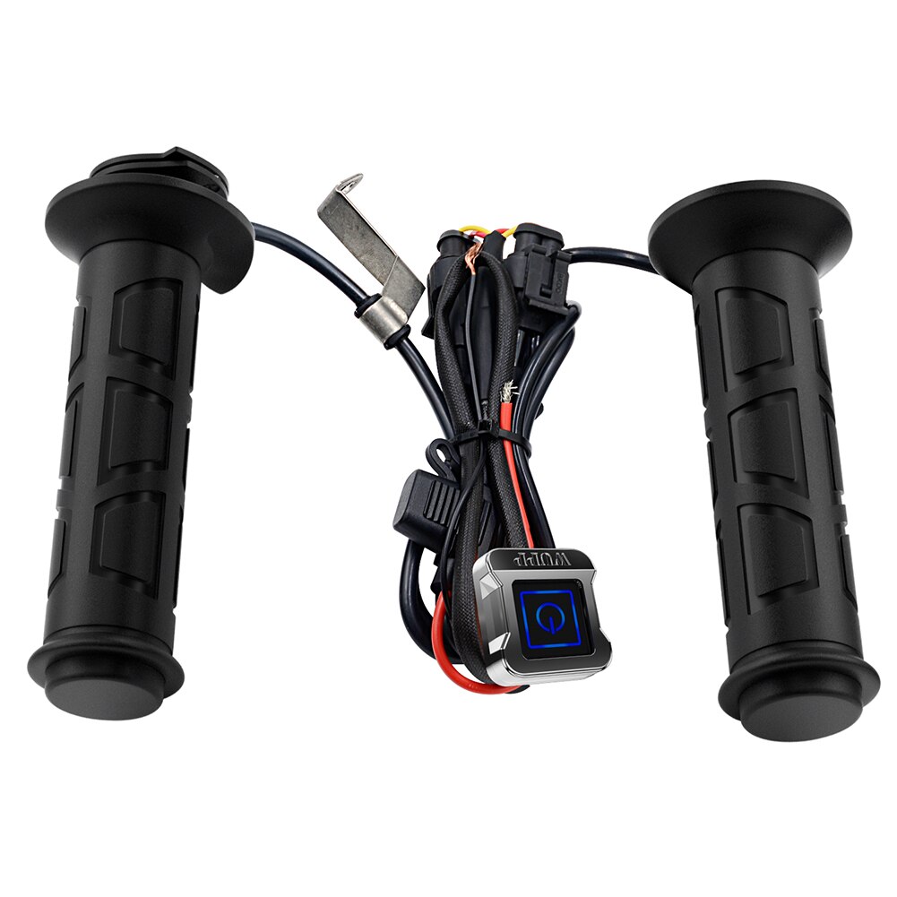 Motorcycle Heated Grips Motorcycle Hander Modified Handlebar Grips with Aluminum Alloy Switch for 22mm Handlebar