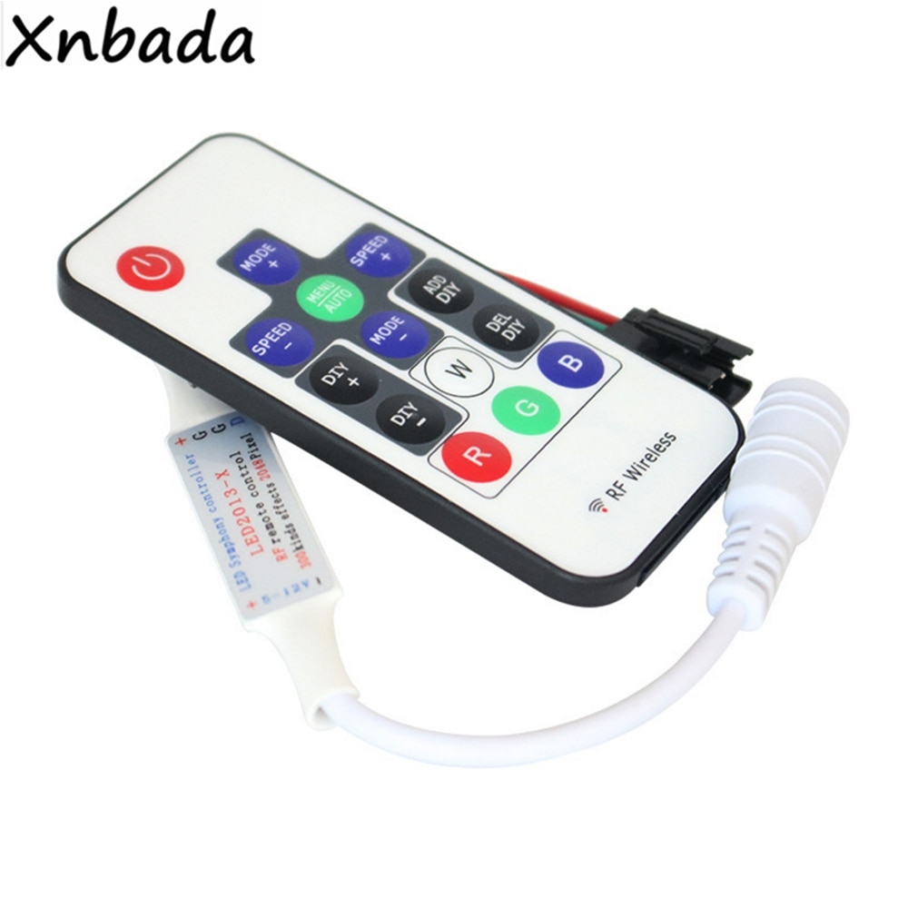 WS2811 WS2812B Rgb Led Light Strip Controller Wireless Rf 14 Toetsen Afstandsbediening Ondersteuning 2048Pixels DC5-12V