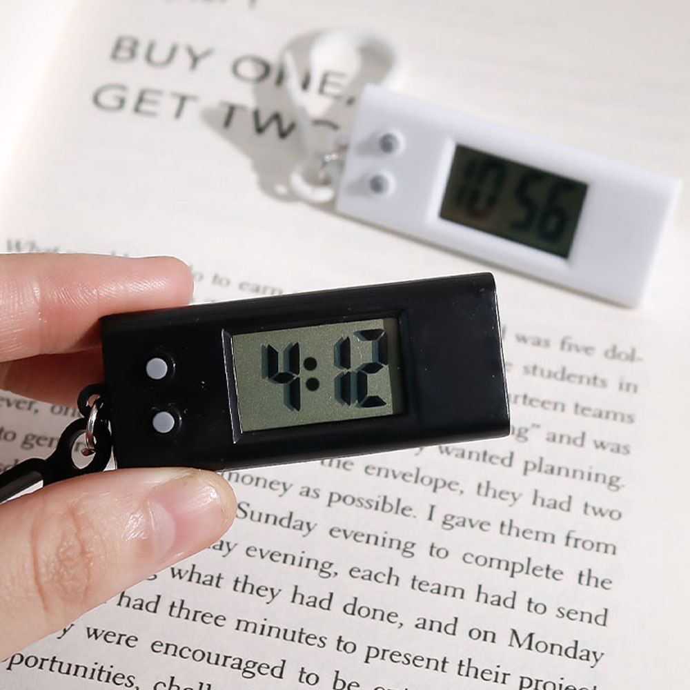 Digitale klok Student Mini elektronische klok sleutelhanger Elektronisch driehoekig horloge Digitale tafeltijdweergave Klok hangende sleutelhanger