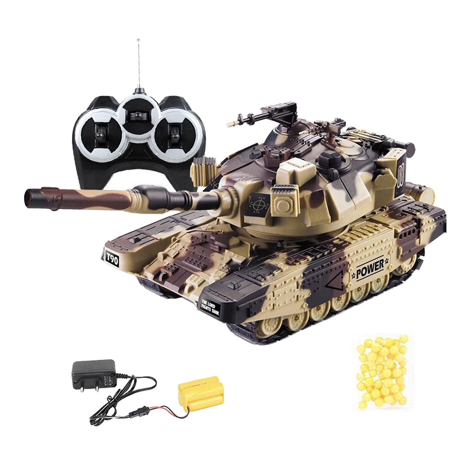 Mini char de combat RC lourd échelle 1:32, jouet électronique interactif pour garçon, modèle de voiture de loisir, Kits d'artisanat en plastique, jouets de loisir,: style 2 yellow
