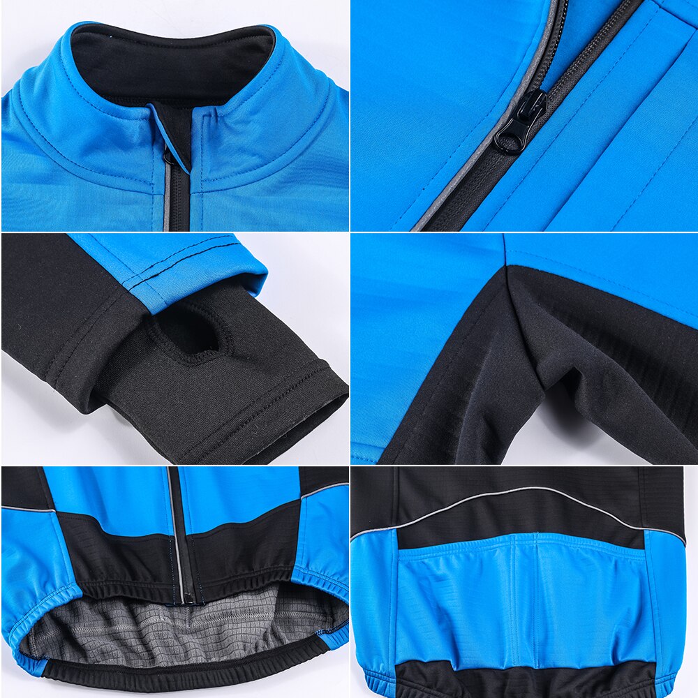 Men Winter Cycling Jacket Thermal Windproof Waterproof MTB Bike Jacket Sports Softshell Coat Bicycle Clothing Reflective Jacket