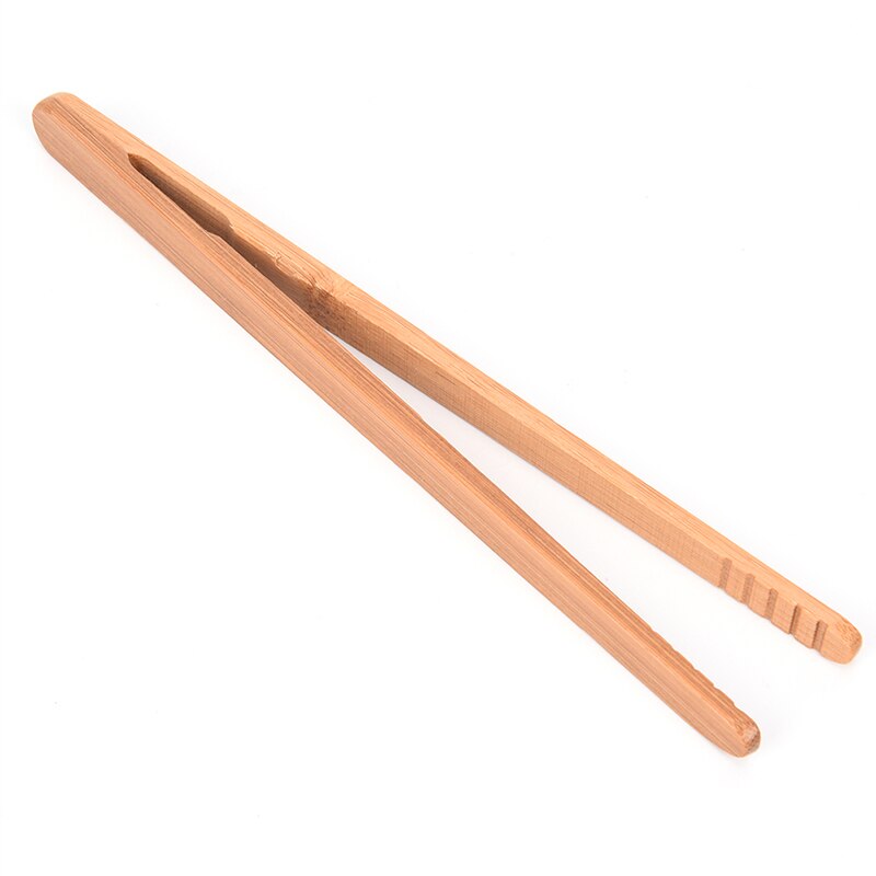 1Pcs 18Cm Bamboe Pincet Thee Gebruiksvoorwerp Pincet Thee Clips Hout Kleur Geweven Bamboe Kongfu Keuken Salade Voedsel Toast