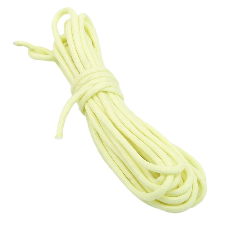 5/10 Meters Survival Paracord Luminous Rope Camp Glow Paracord 7 Strands Lanyard Ropes Outdoor Ropes: yellow / 5meters