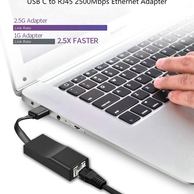 Usb C Ethernet Adapter Netwerkkaart, usb C Tot RJ45 2500Mbps Lan Internet Kabel Voor Windows/Mac Os, Linux, Etc.