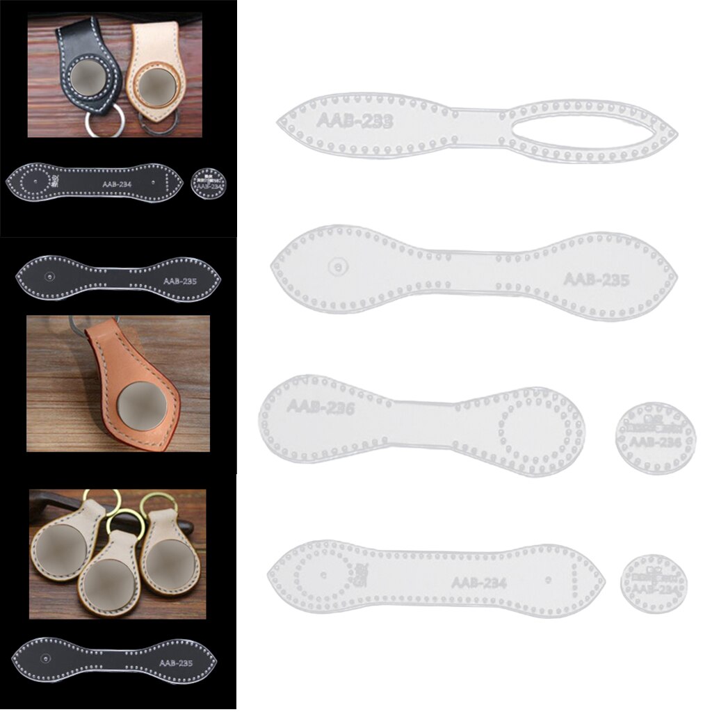 4 Pcs/Set Handmade Mixed Quilt Templates Clear Acrylic Pattern Stencil Template DIY Tool for Leather Craft Quilting Sewing Tool