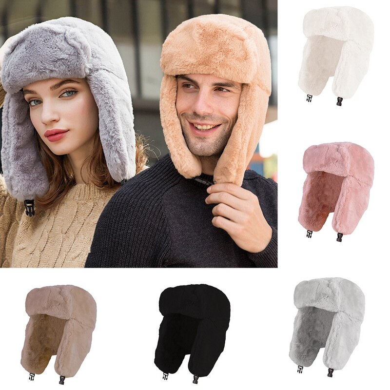 Outdoor winter muts sjaal set dames heren warme zachte mutsen oor mutsen met sjaal russische oesjanka mutsen sneeuwmutsen
