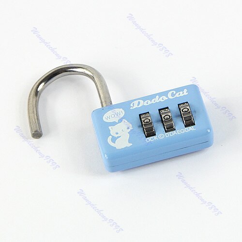 Mini Combination Luggage Suitcase 3 Digit Number Security Cable Lock Padlock