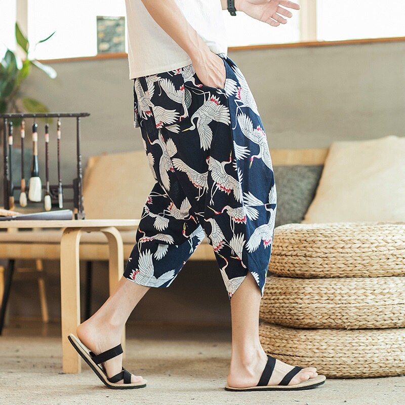 Online chiński sklep letnie spodnie Harem spodnie kimona Plus rozmiar luźne chińskie spodnie człowiek azjatyckie Streetwear Kimono spodnie FF2743