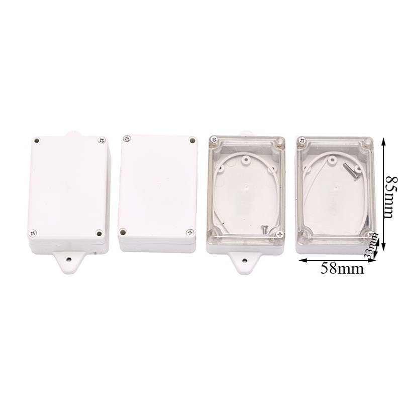 Clear Transparent/ White Waterproof Plastic Electronic Instrument Project Cover Box Enclosure Case 85x58x33mm