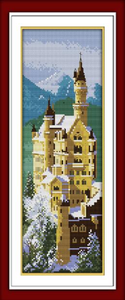 Cartton people landscape animal cross stitch kit aida 18ct count unprinted canvas stitches embroidery DIY handmade needlework: F213 13x32cm