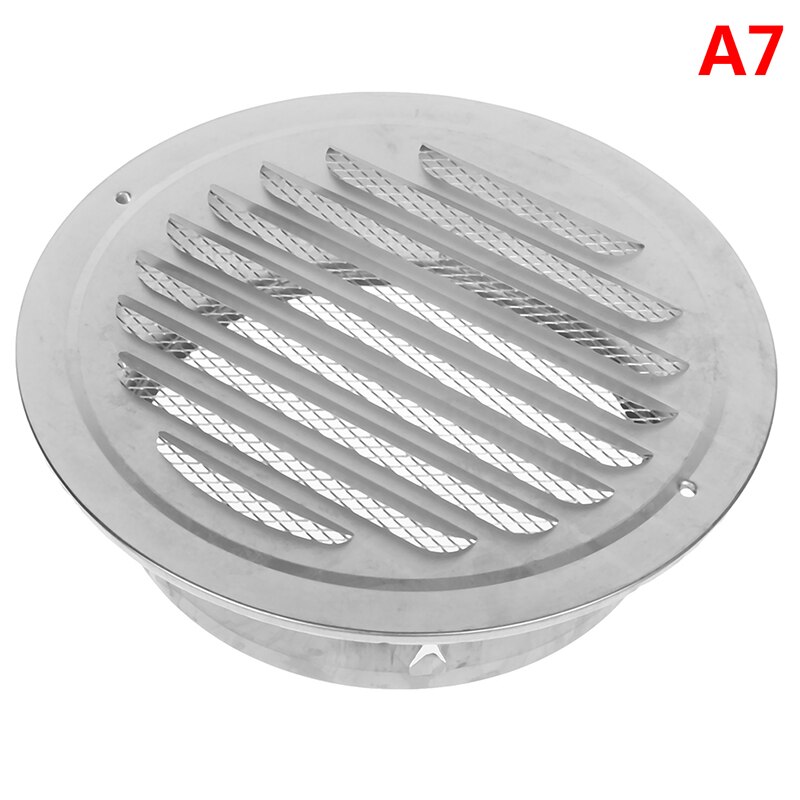 1PC Stainless Steel Exterior Wall Air Vent Grille Round Ducting Ventilation Grilles 70-200mm