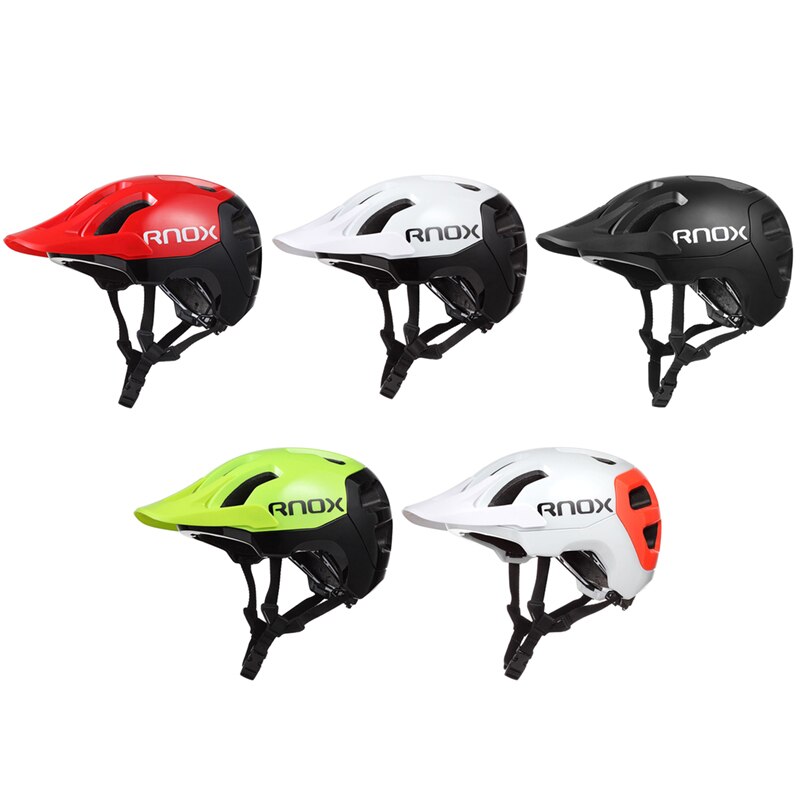 RNOX Bicycle Helmet Red Road Mountain Cycling Helmets band Sun Visor Men Women Lightweight Breathable In-mold Bicycle Safety Cap