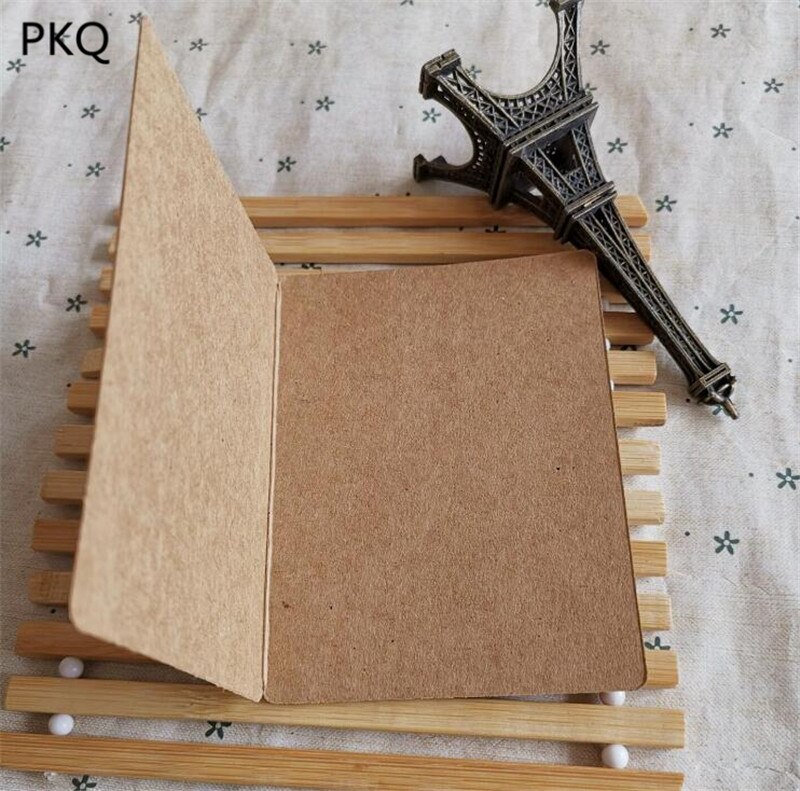 10pcs Vintage Kraft Paper Blank Cards Folded Greeting Card Painting DIY Cards Blank Christmas Card