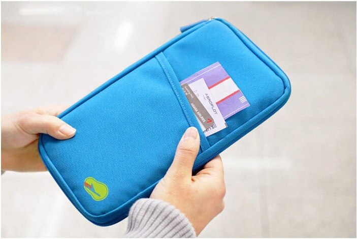 Reise Geldbörse Brieftasche Reisepass Karte Organizer Abdeckung auf sterben fallen für Frauen der Männer Abenteuer porta passaporte pasport paspoort: Blau