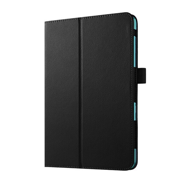 Solid Leather Case For Samsung Galaxy Tab A 8.0'' T350 T355 SM-T355 SM-T350 Tablet Stand Folding Protective Shell Case: Black