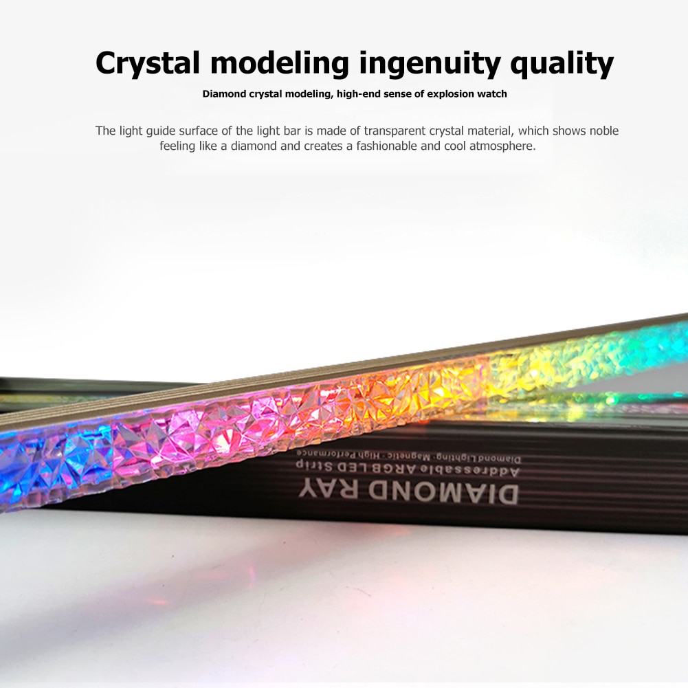 COOLMOON 28cm Aluminum Alloy RGB PC Case LED Strip for Computer Chassis Decor Luminous Small 4 Pin Magnetic Light Bar