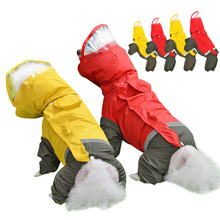 Hund regnfrakke reflekterende vandtæt hund samlet hætteklædt tøj hund regnfrakke kappe til lille mellemstort kæledyr golden retriever