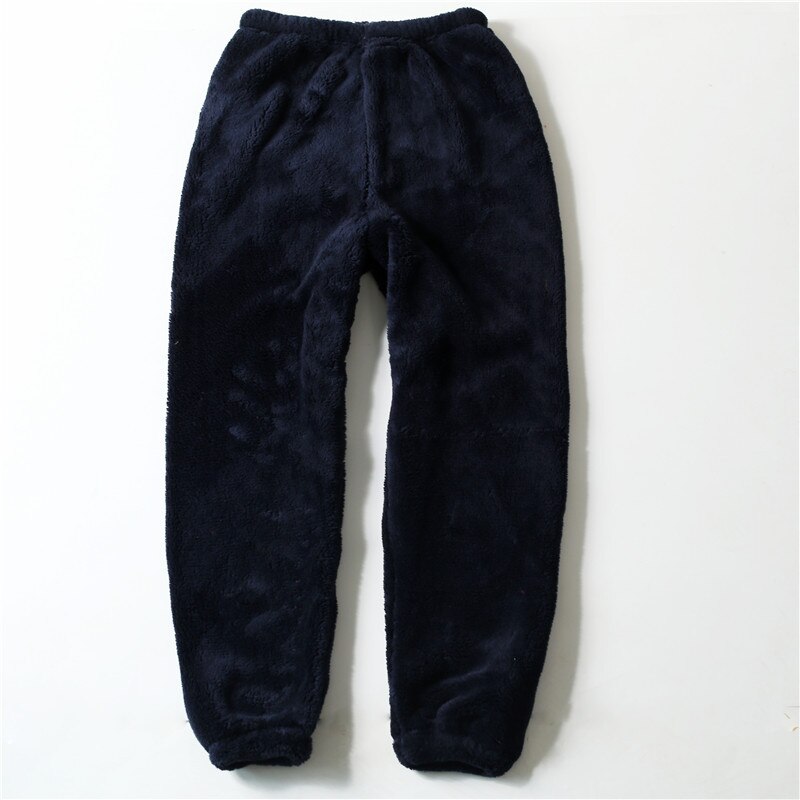 ¡Novedad de invierno! Pantalones de franela para mujer, pantalones de dormir gruesos y cálidos, pantalones de pijama para mujer, pantalones cómodos, pantalones holgados para parejas, pantalones casua: navy blue