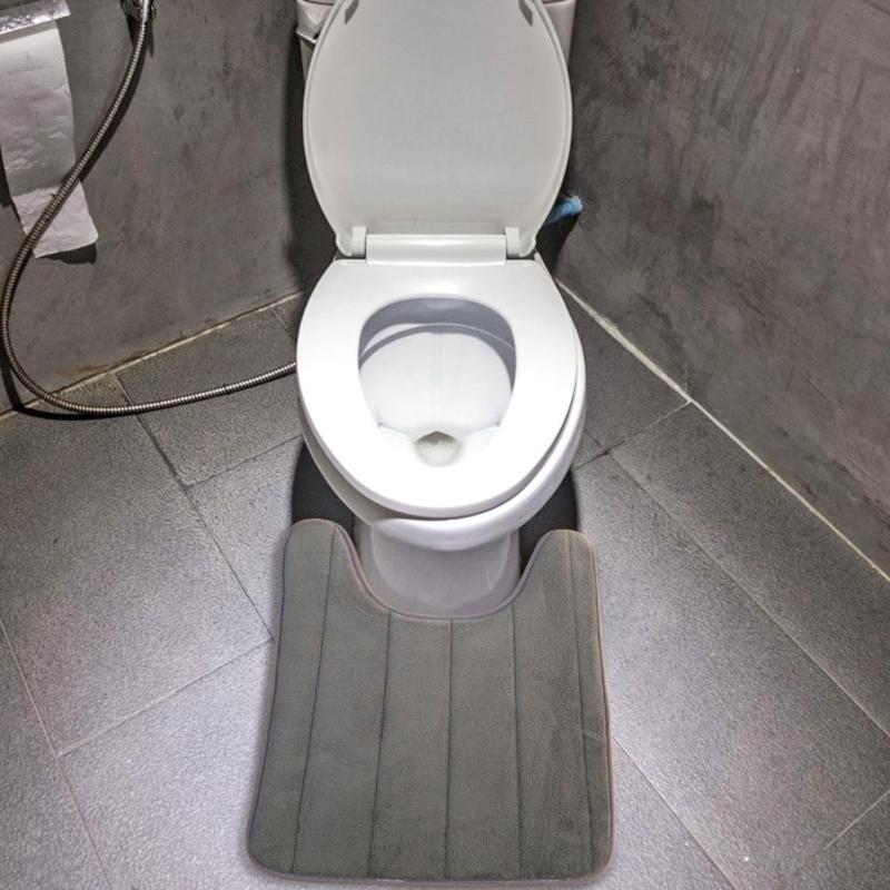 1PC Bathroom Mat Set U-Shape Bathroom Carpet Simple Toilet Rugs Non-Slip WC Mat High Water Absorbent Bath Rugs