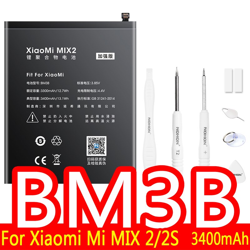 NOHON-batería BM4E BM3B BM3E BM3L BM3M BM4Q BM22 BM36 BM39 BM46 BM47 BN31 BN41 BN43 BN45 BN4A para Xiaomi Mi POCOPHONE F1 F2 Pro: BM3B