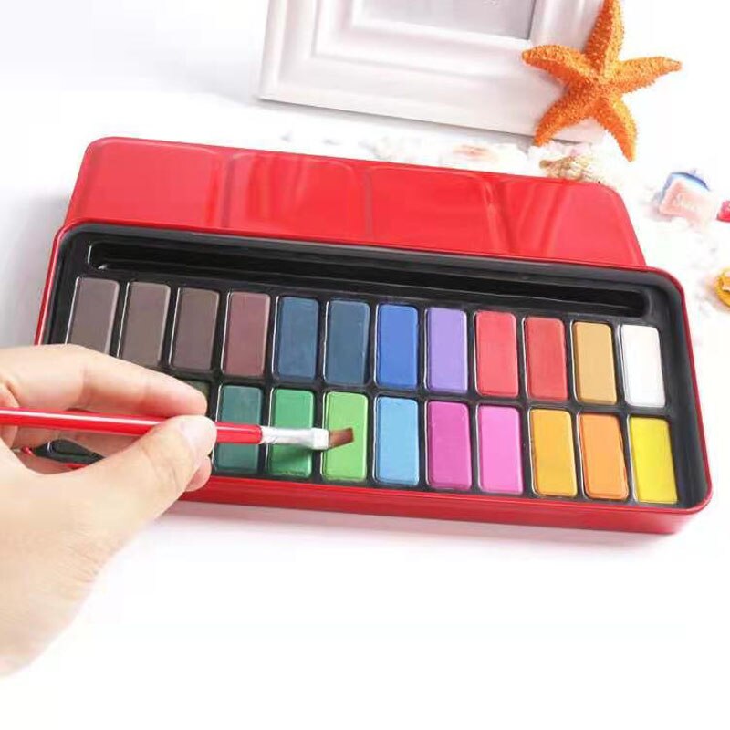 18/24 Colors Solid Watercolour Paint, Student Painting Art Supplies,Suitable for Beginners of Painting