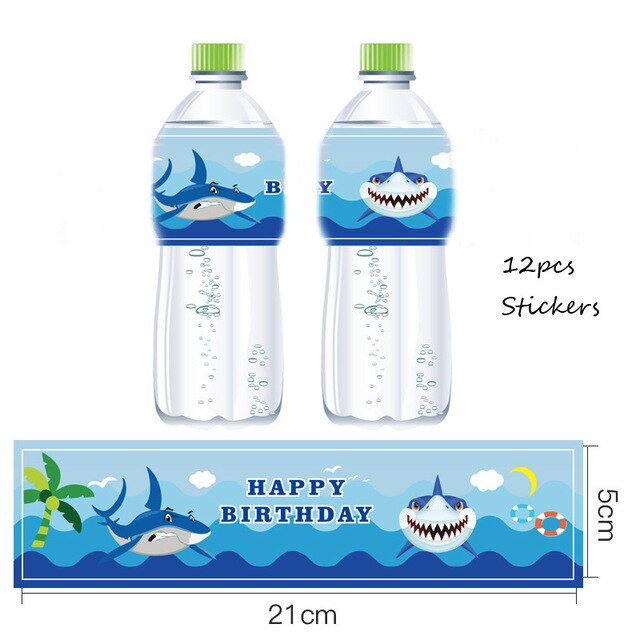 Ocean Shark Disposable Tablecloth 120*180cm Cute Shark Baby Shower Boy Party Decor Shark Cupcake Toppers Supplies: No.19