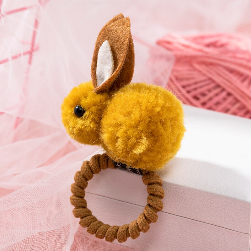 Korean Elastic Rubber Bunny Hair Clip Ball Rabbit Hair Ring Female Hair Tie Cute Hairpin Rope Children Hair Accessories: 11