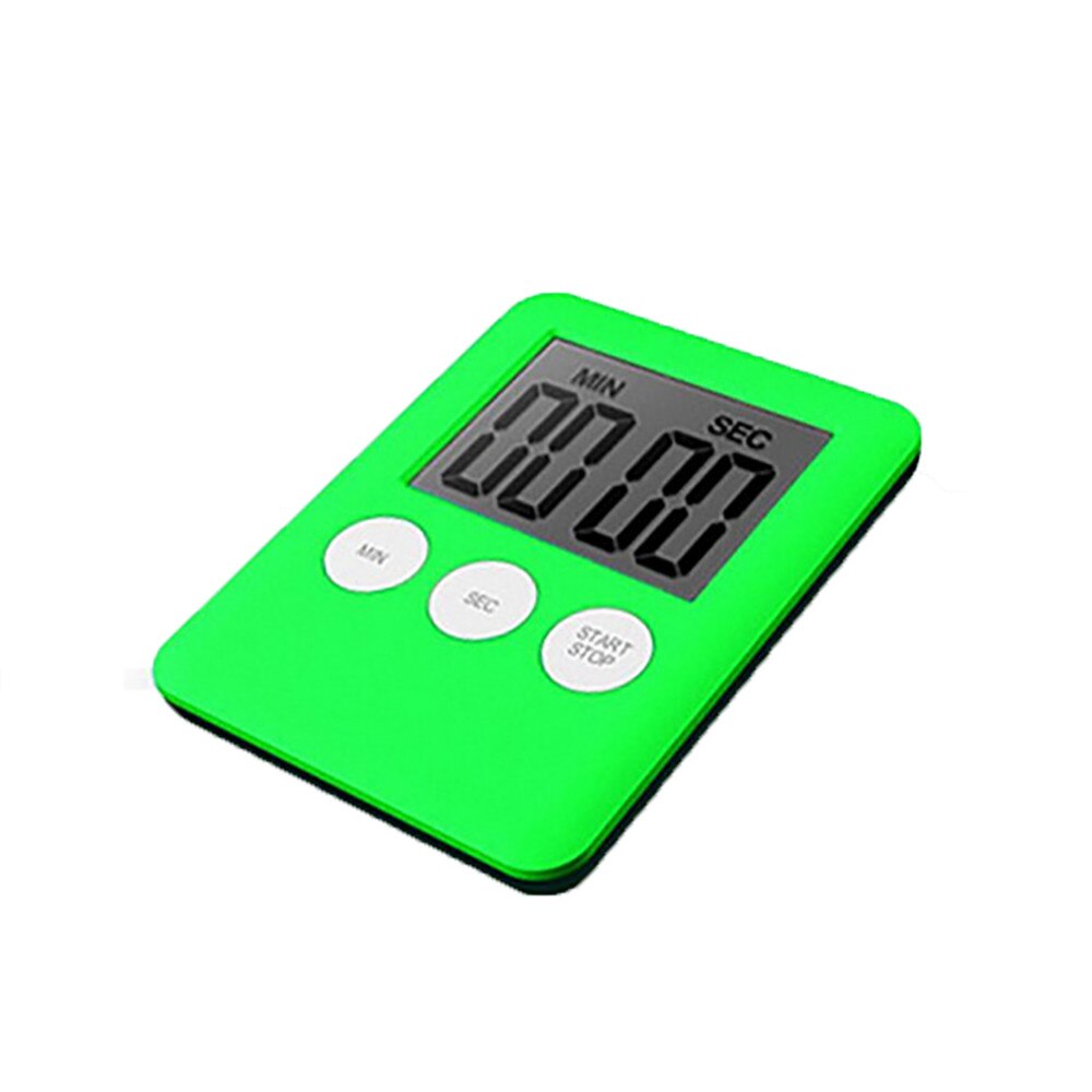 Grote Lcd Digitale Display Kookwekker Vierkante Keuken Countdown Wekker Magneet Klok Stopwatch Klok Timer # W: Green
