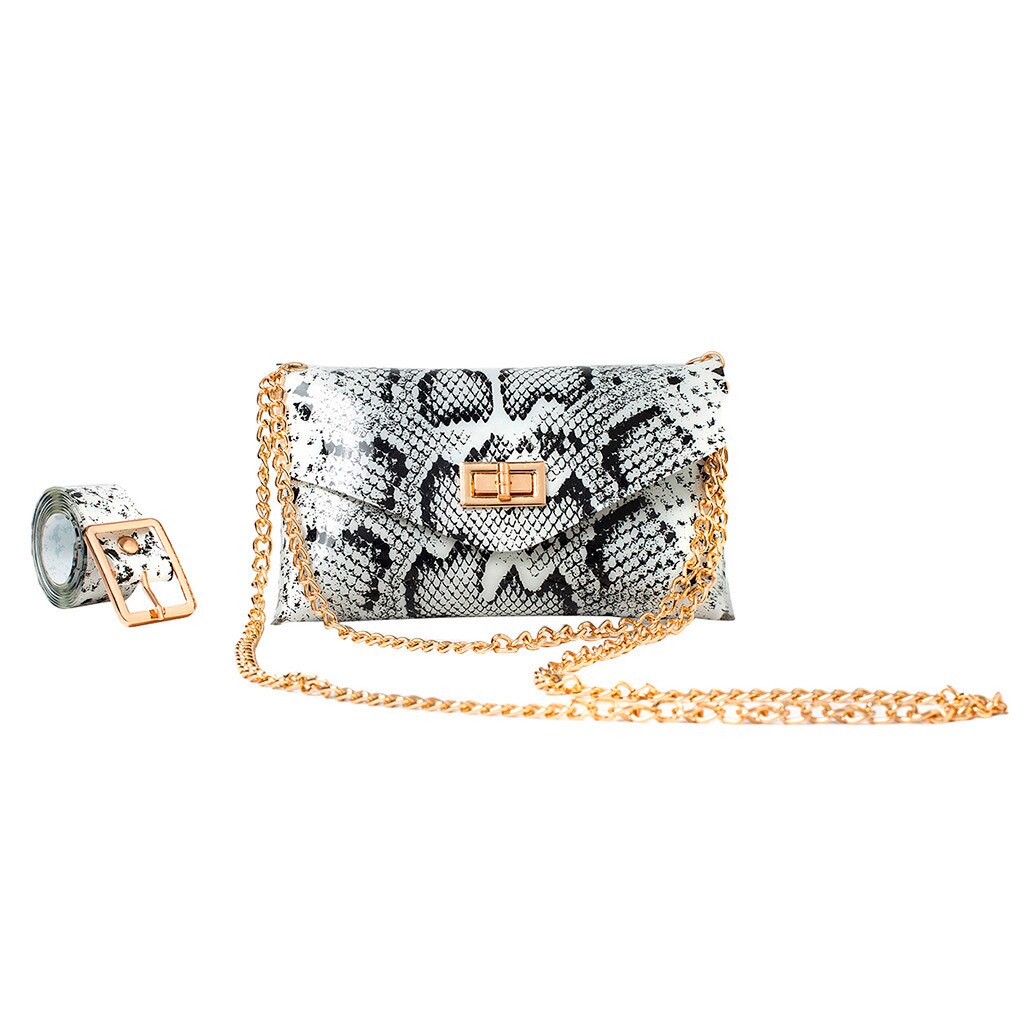 Snake Fanny Pack Dames Pu Lederen Riem Tas Vrouwen Banana Mini Tas Op Een Riem Luxe Vrouwen borst Zak: Beige 