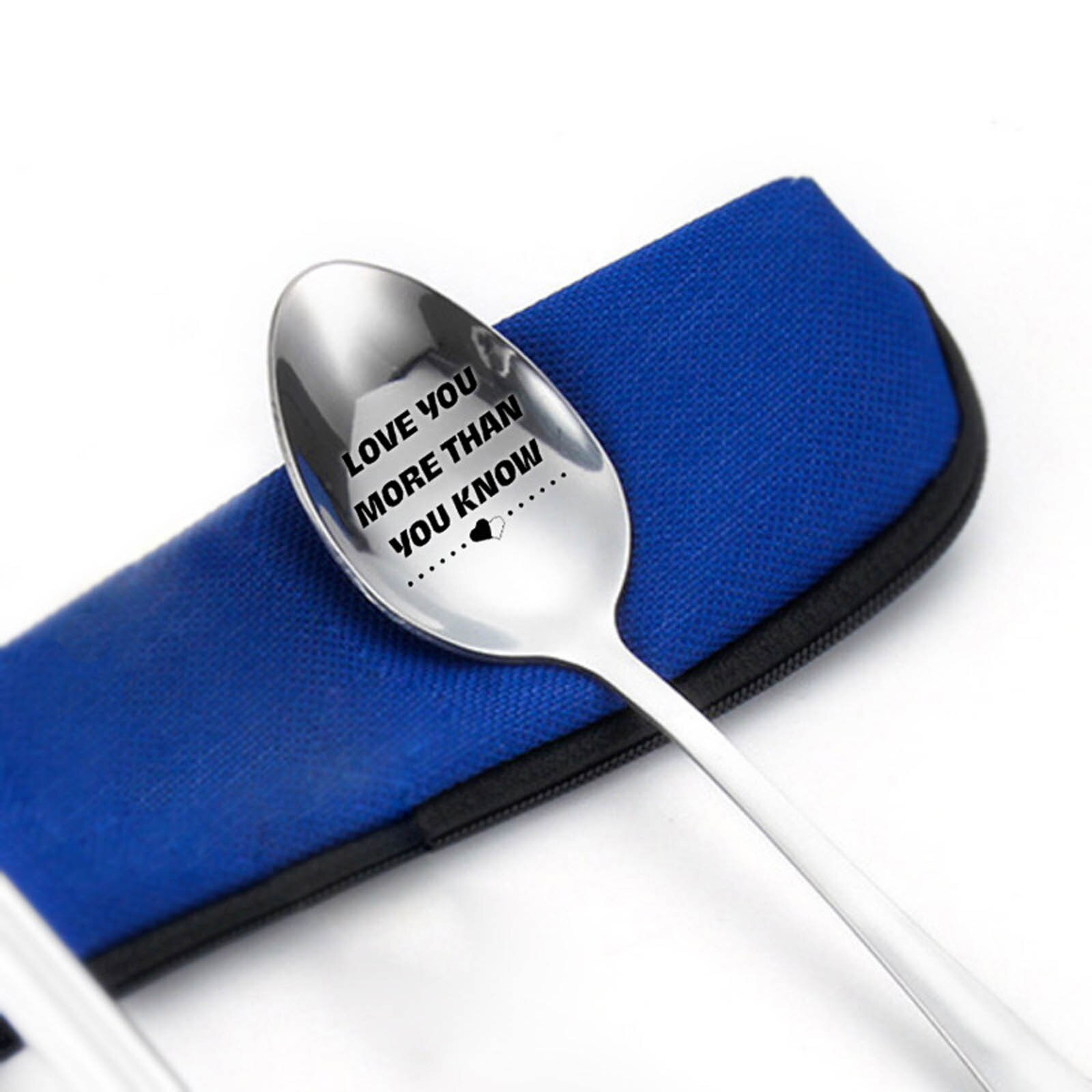 Engraved Spoon Best for Husband Madam Family and Friends Tableware stainless steel soup spoon Engraved Spoon kitchen