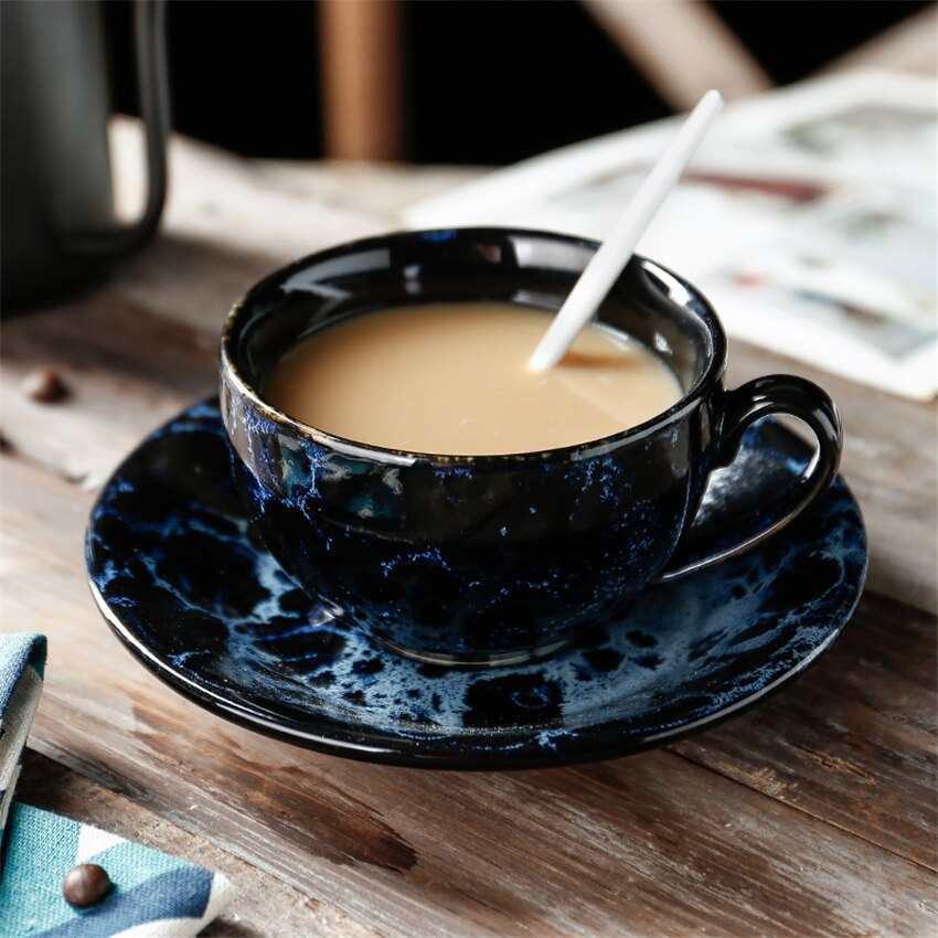 250ML fine bone china Coffee Cup and Saucer funny Japanese-style Coffee Mug Cafe Espresso Cup Ceramic Tea Cup