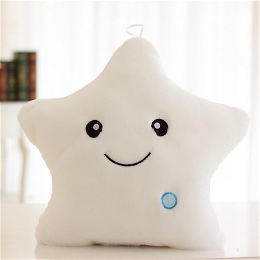 Juguetes coloridos con forma de estrella, almohada luminosa led brillante, almohada suave para el cuerpo, almohada para sonreír, san valentín  k15