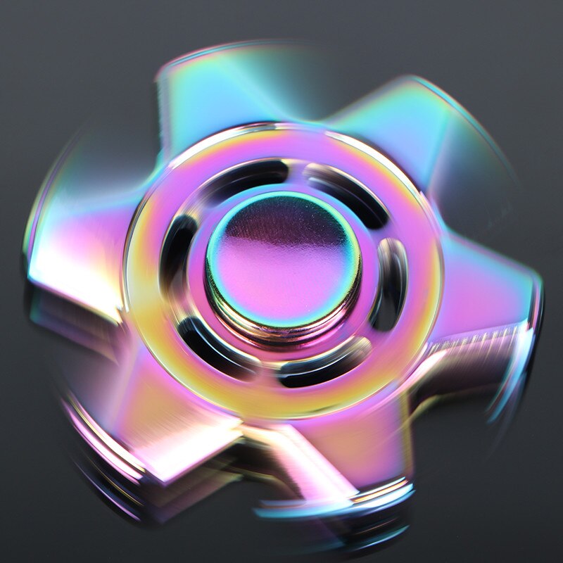 Spinner de mano de metal de juguete tri-spinner de seis estrellas colorido para el autismo y el ADHD niños adultos enfoque mágico de rotación array