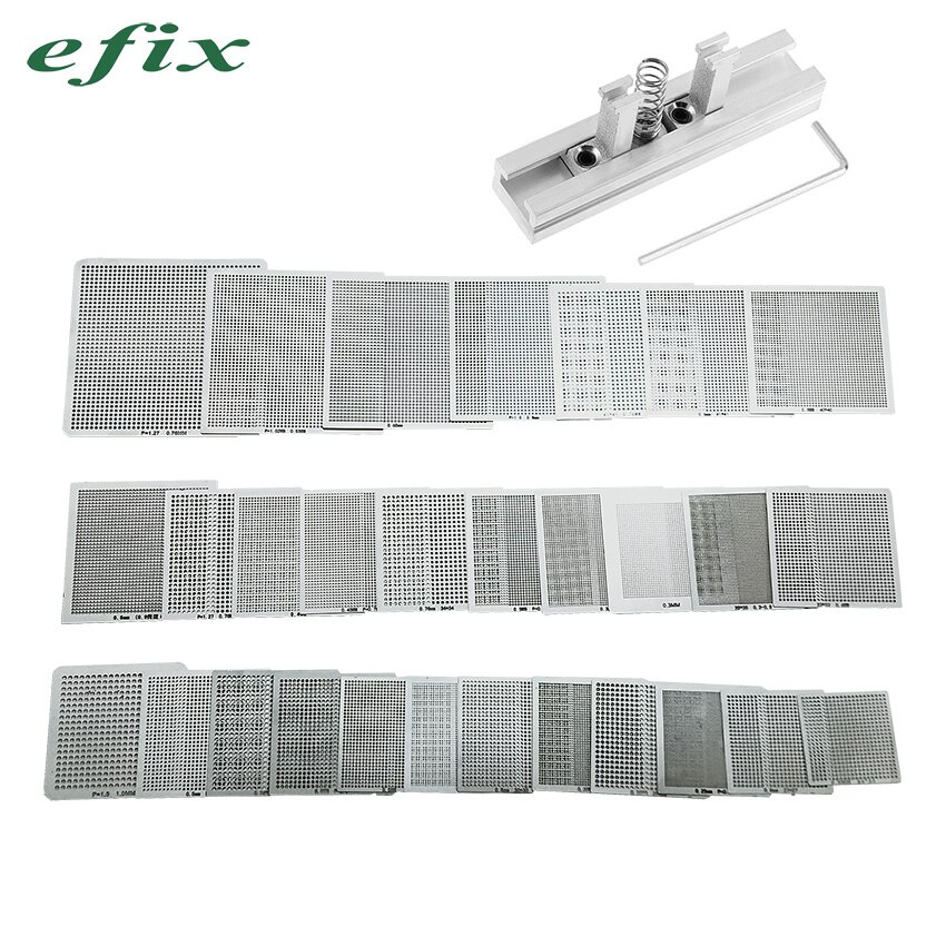 29pcs BGA Directly Heat Reballing Universal Stencils with Template Jig For SMT SMD Chip Rework Repair
