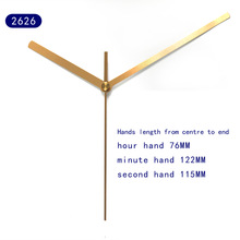 S As 2626 # Gouden Lange Handen (gewoon handen) DIY Handen Metalen Aluminium Materiaal Quartz Klok Accessoire DIY Klok kits