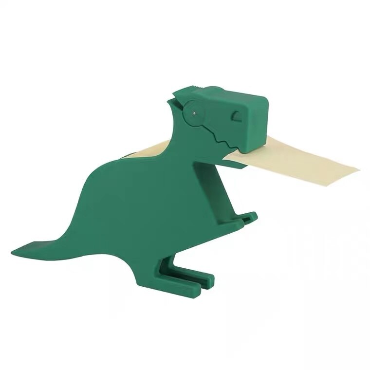 Multi-Functional Plastic Memo Note Holder/Pad/Dispenser/Clip with 200 Sheets for Office Home Desktop Storage: Green dinosaur