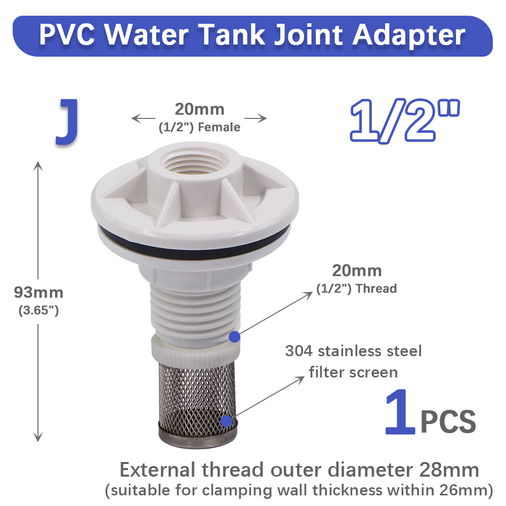 1/2" 3/4" 1" Water Tank Joint 304 Stainless Steel Filter Female Thread Seal Washer Garden Irrigation Aquarium Fish Tank Adapter: PURPLE