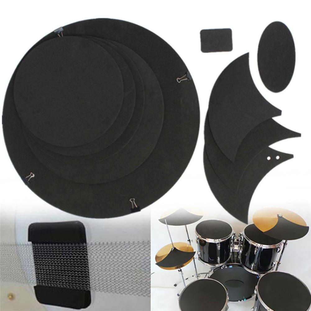 10Pcs/set Rubber Foam Tambor Bass Snare Drum Sound Off Quiet Mute Practice Pad Set Tambor Bateri Musical Instrument Accessory