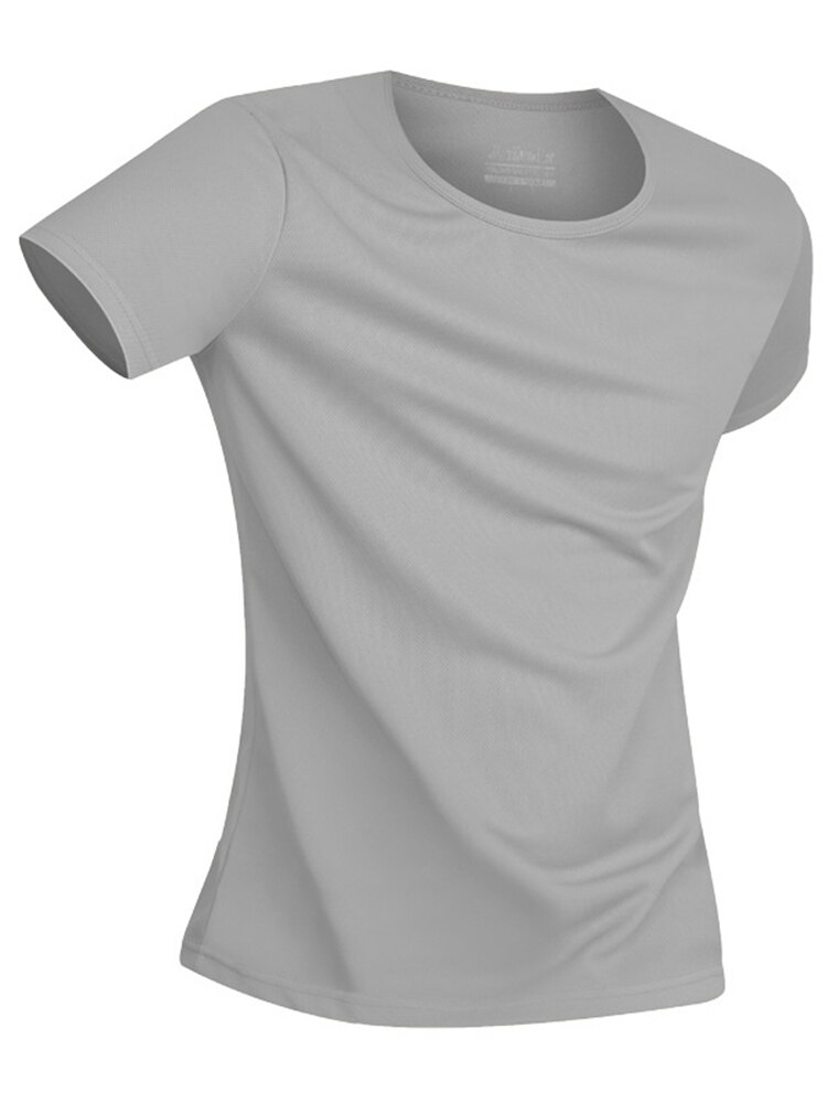 Mannen T-Shirt Anti-Vuile Waterdichte Hydrofobe Stainproof Ademend Shirt Antifouling Snel Droog Top Korte Mouw T-Shirt: Gray / M