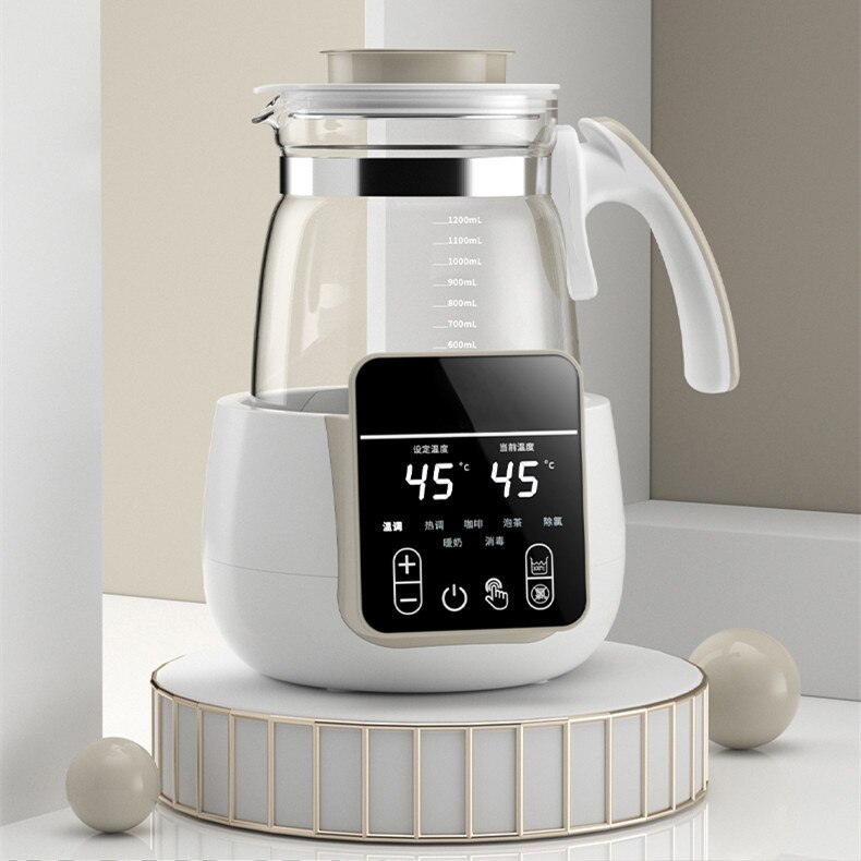 Melk Dispenser Thermostaat Glas Warm Water Fles Intelligente Automatische Baby Melkpoeder Boiler Isolatie Melk Warmer: WHITE