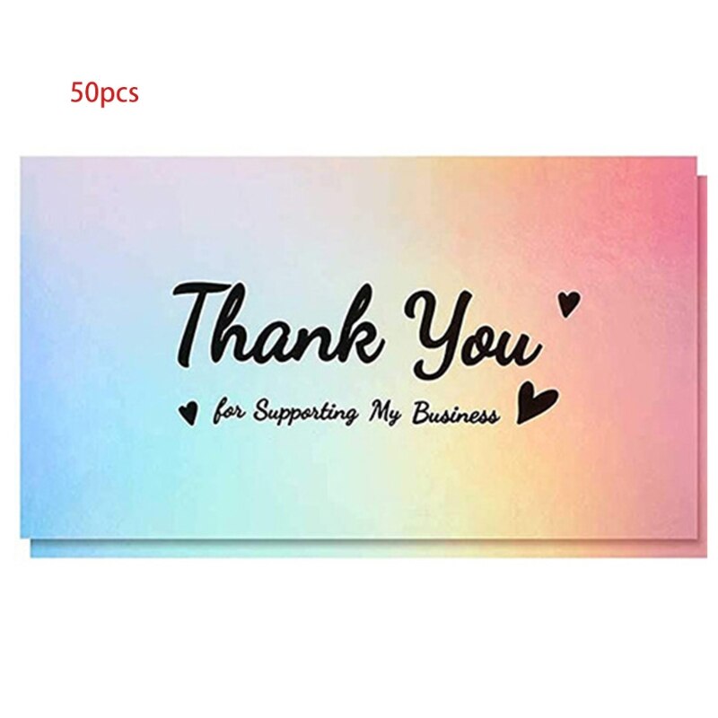 50pcs Heart Great Taste Thank You Card Thanks Greeting Card Appreciation Cardstock for Sellers Shop: 14